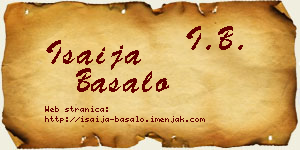 Isaija Basalo vizit kartica